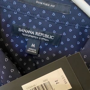 Mens Banana Republic Slim Flex Fit Long Sleeve Medium